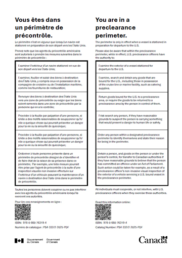 Précontrôle - Signalisation pour les employés : périmètre