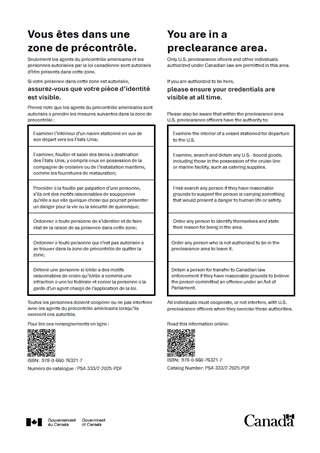 Signalisation pour les employés : zonede précontrôle