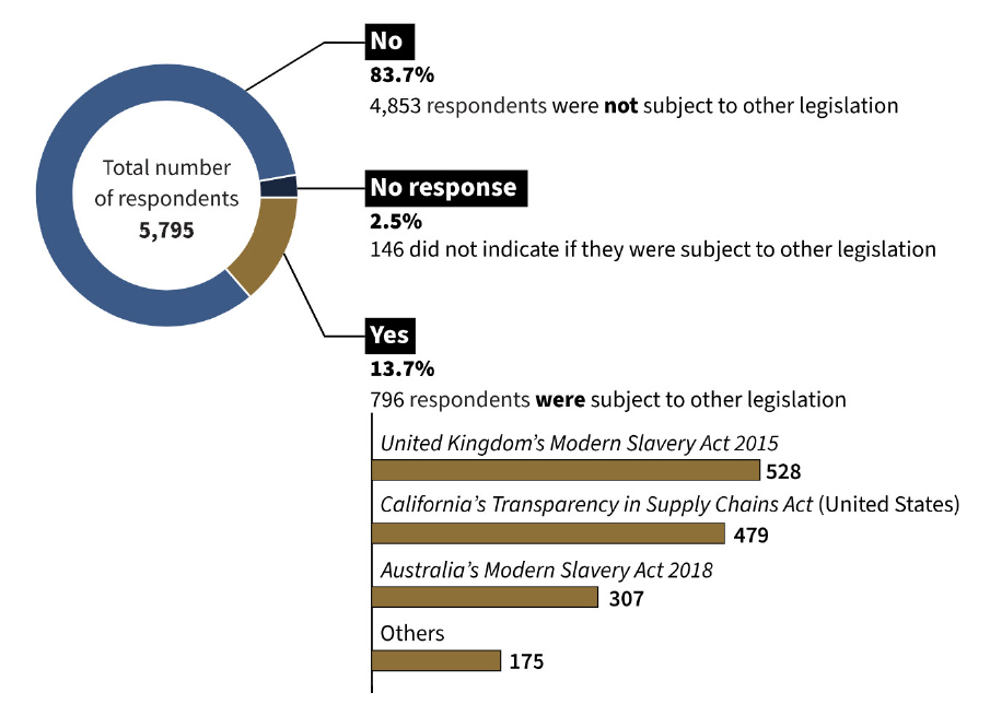 Figure 2: Entities subject to supply chain legislation in multiple jurisdictions